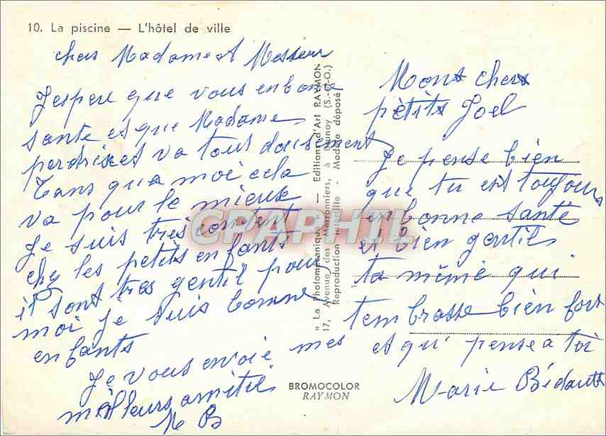 CPM Levallois Perret La Piscine L'Hotel de Ville  — Verso