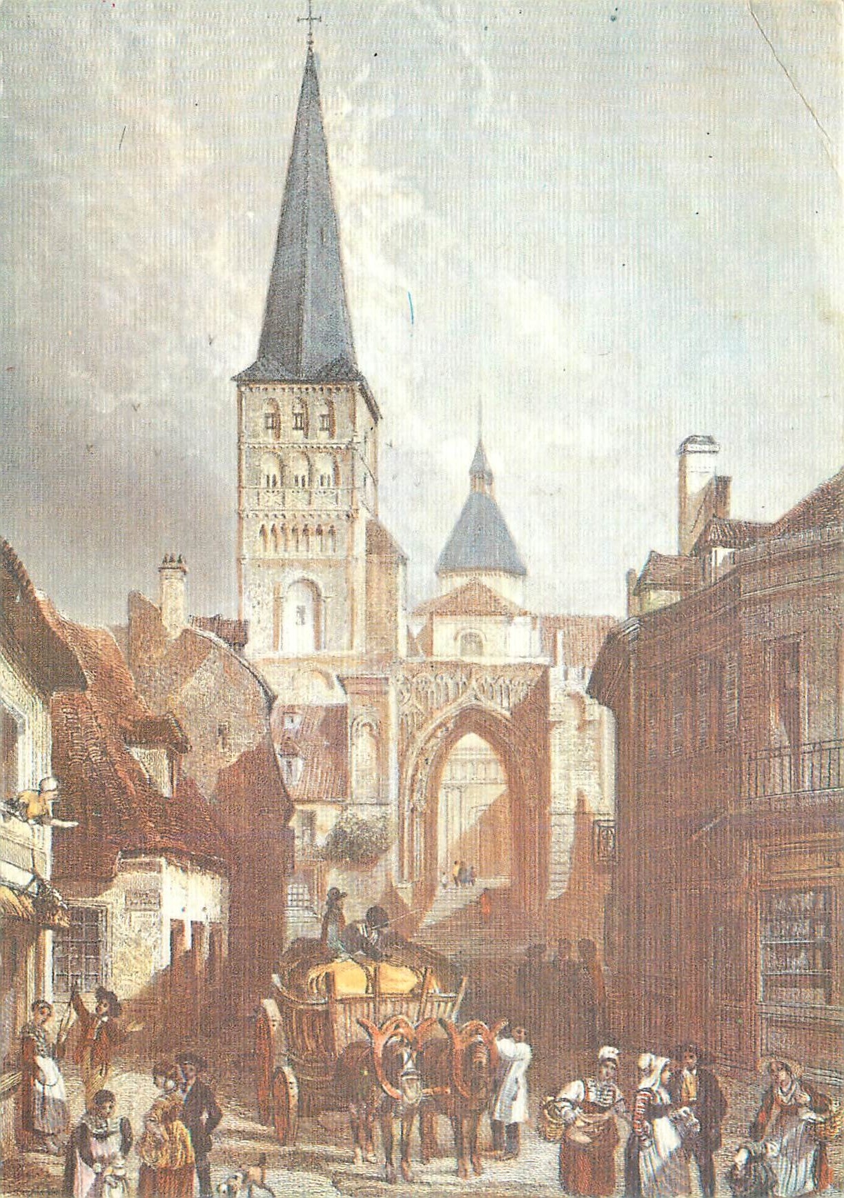CPM Eglise Sainte Croix a La Charite sur Loire 