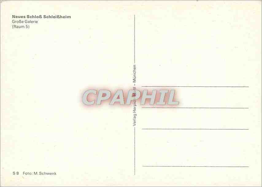 CPM Neues Schloss Schleissheim Grosse Galerie  — Rückseite