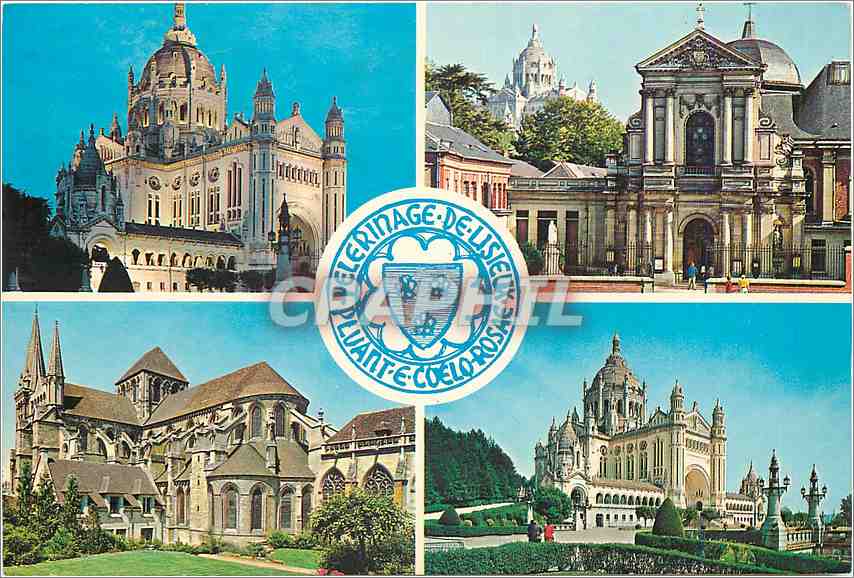 CPM Basilique de Lisieux Calvados Illumination Vue du Carmel et facade Ouest 