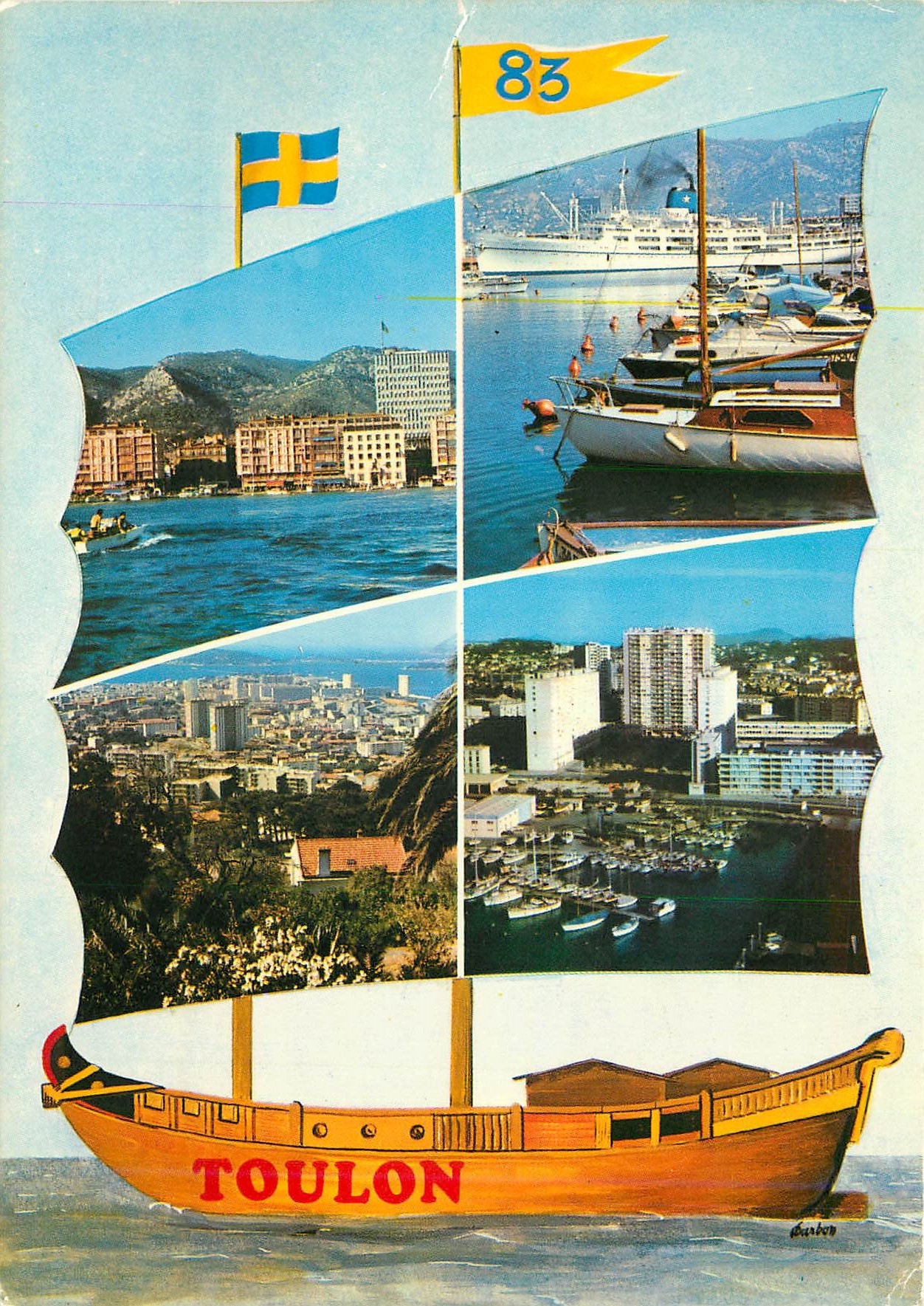 CPM Toulon La iville Darse Le Port de plaisance Vue generale 