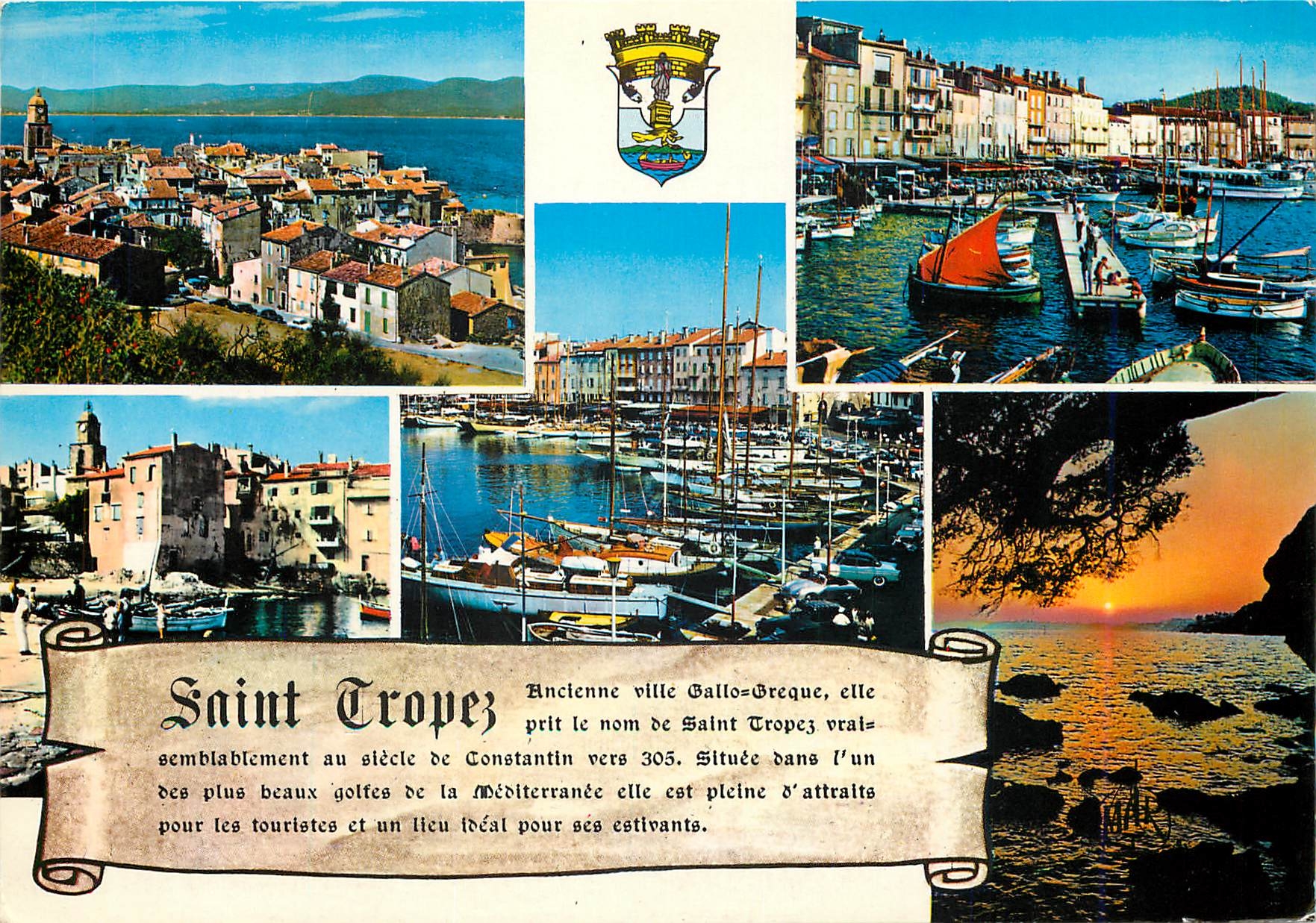 CPM Saint Tropez Var Vue generale et le Golfe Le Port Vieux port des pecheurs Le Port 
