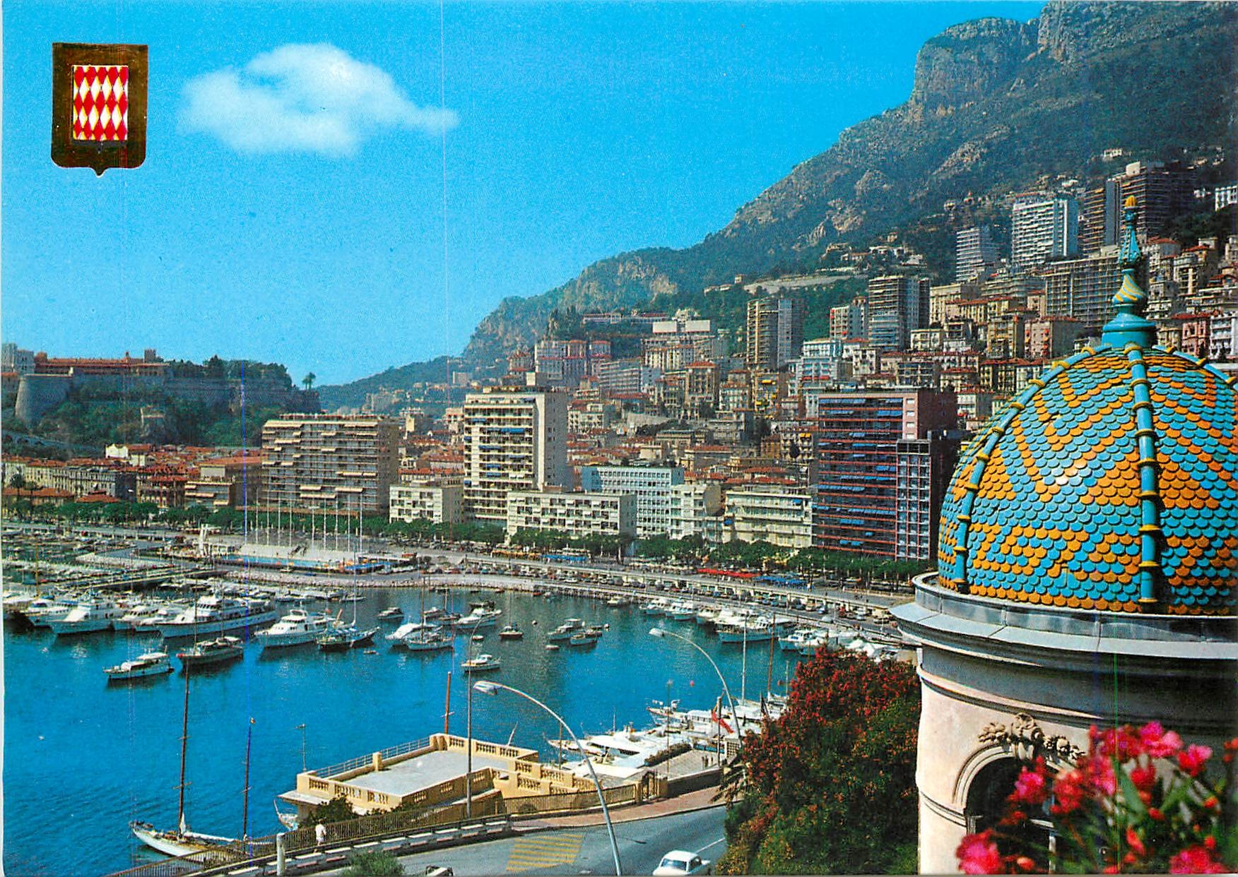 CPM Monaco Monte Carlo Vue du quartier La Condamine du Palais Princier depuis Monte Carlo 