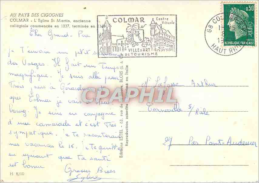 CPM Colmar L'Eglise St Martin ancienne collegiale  — Rückseite