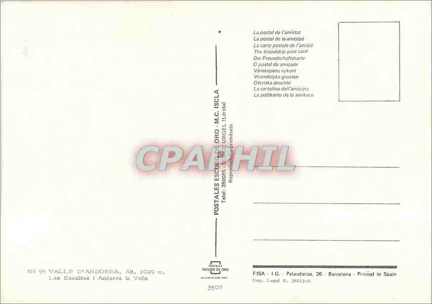 CPM Valls d'Andorra Les Escaliers l Andorra la Vella  — Rückseite