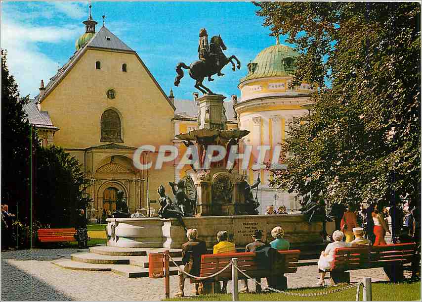 CPM Innsbruck Leopoldsbrunnen Hofburg mit Schwazwaldmanderkirche 