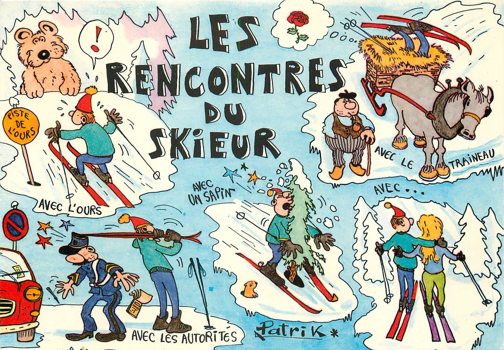 CPM Images de Chez nous en hiver Les rencontres du Skier 