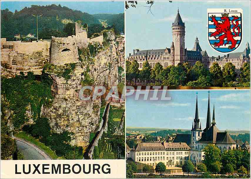 CPM Luxembourg Rochers du Bock et fortifications Caisse d'Epargne Cathedrale 