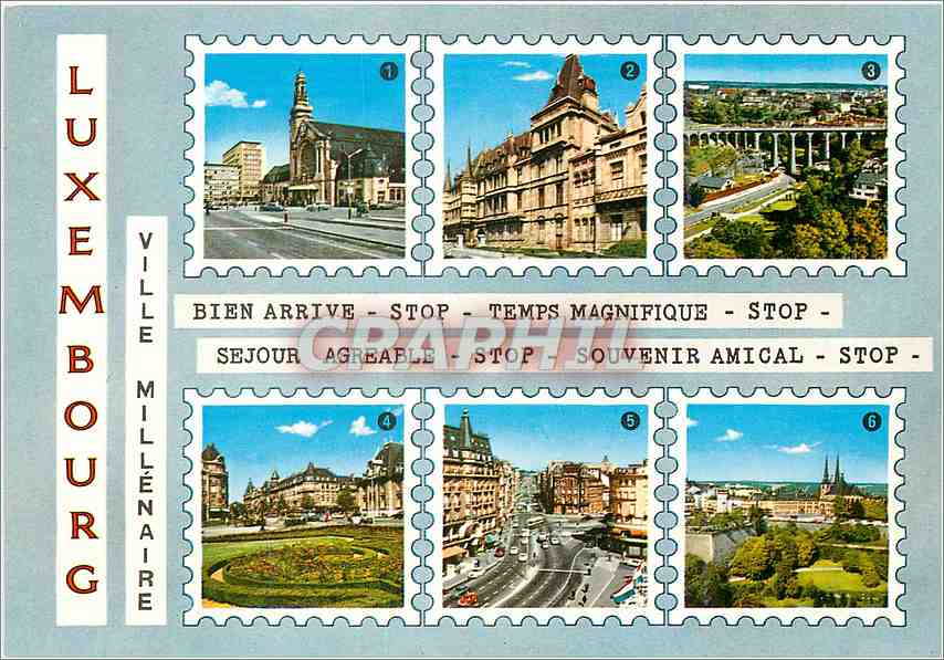 CPM Luxembourg Ville Millenaire Gare centrale Panorama Avenue de la Liberte 