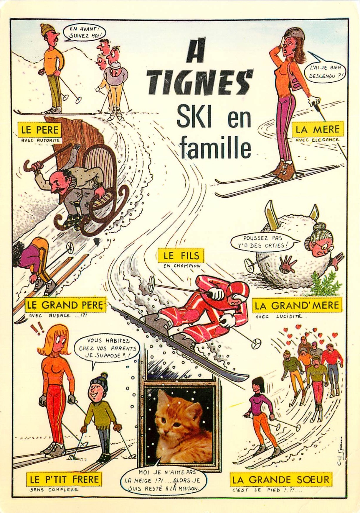 CPM Ski en Familie dessin Gil Spano 