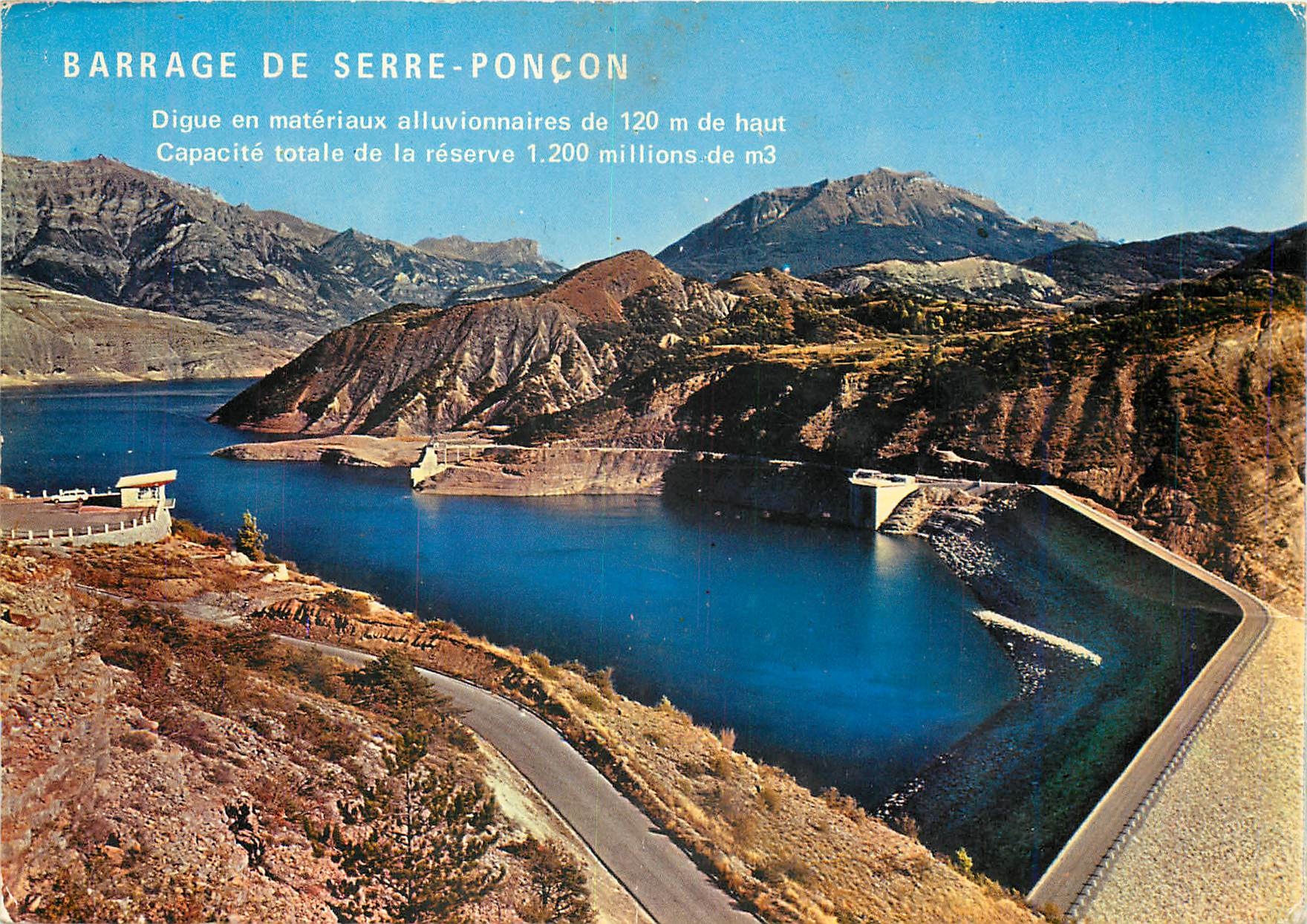 CPM Les Hautes Alpes Barrage et Lac de Serre Poncon Le Belvedere 