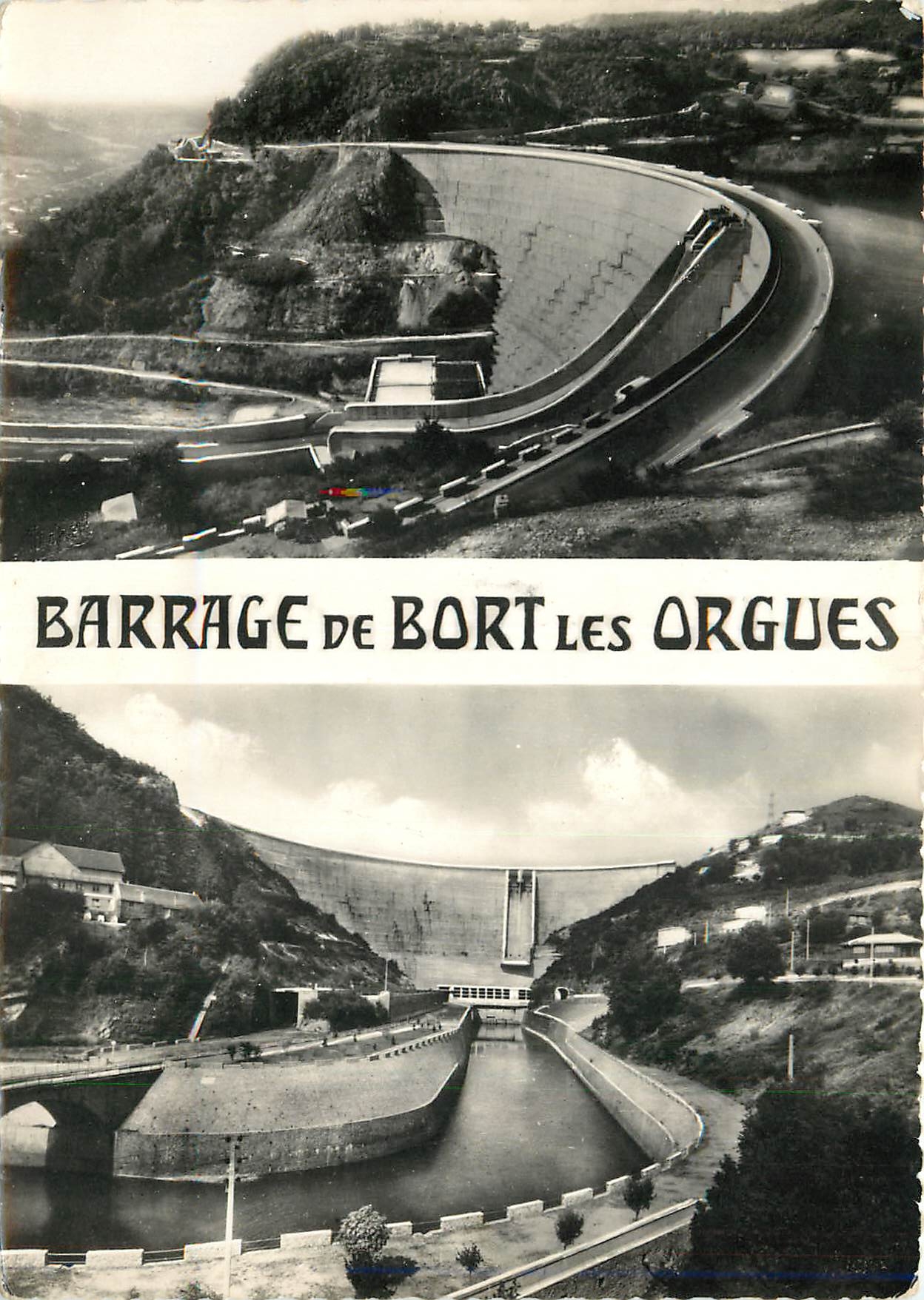 CPM Gorges de la Dordogne Correze Cantal Barrage de Bort les Orgues Vue d'ensemble 