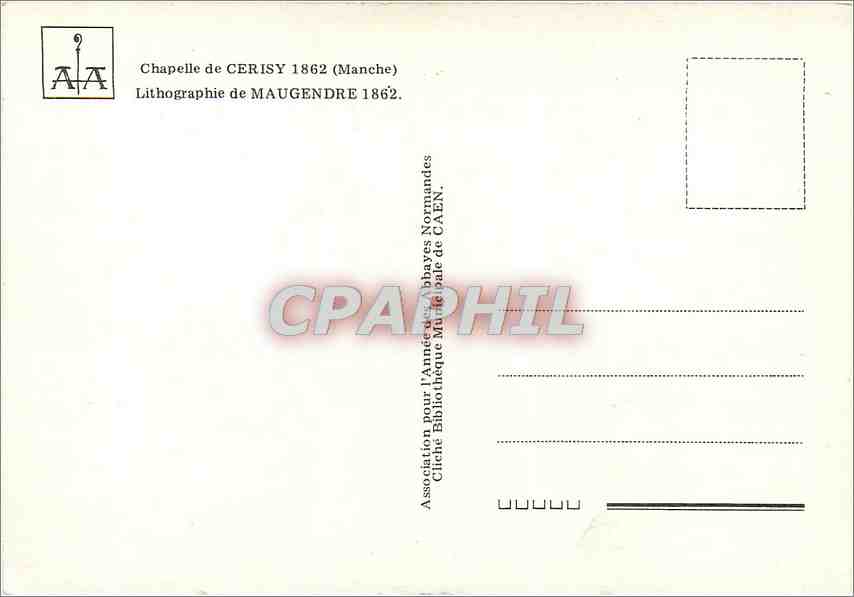 Chapelle de Cerisy — 1862 — Lithographie de Maugendre — Verso