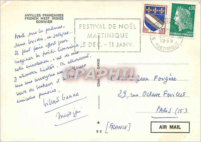 CPM Antilles Francaises French West Indies Gommier  — Rückseite