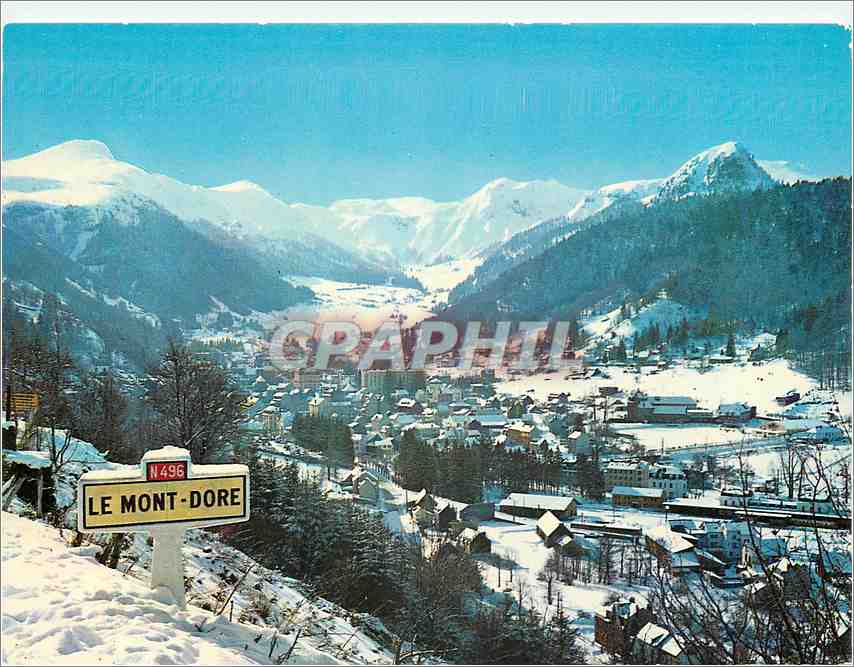 CPM Le Mont Dore Vue generale et la chaine du Sancy 