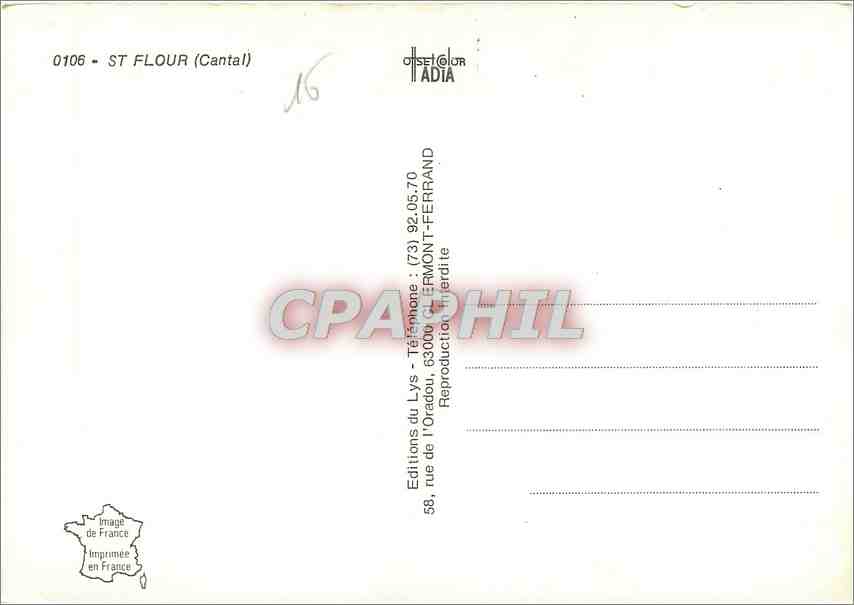 CPM St Flour Cantal  — Rückseite