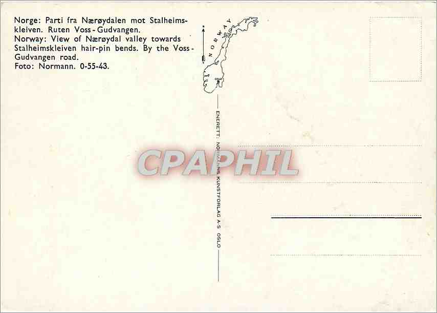 CPM Norway View of Naeroydal valley towards  — Verso