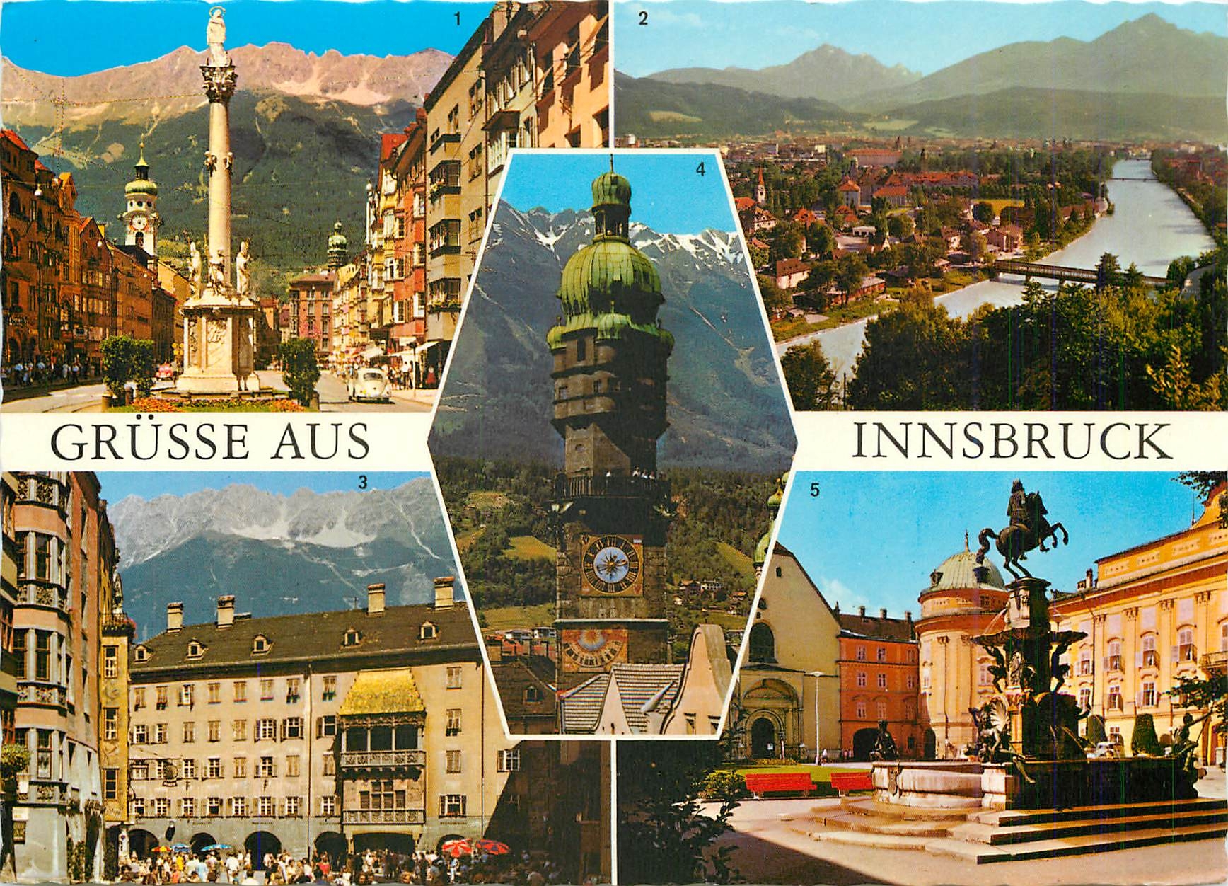 CPM Alpenstadt Innsbruck Maria Theresien Strasse Innsbruck mit Serles 