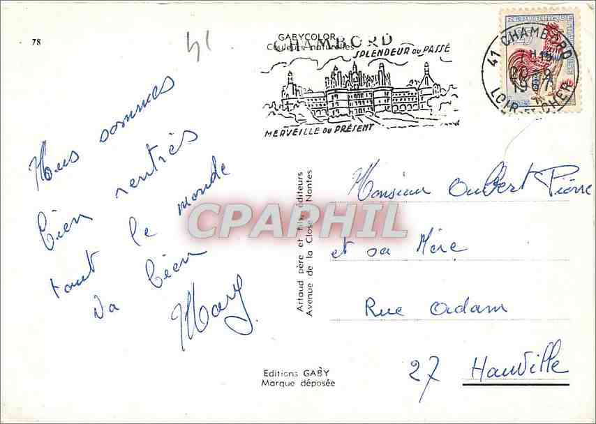 CPM Les Chateaux de la Loire Loches Blois Rigny Usse Chenoneau Cheverny Chambord Chinon  — Verso