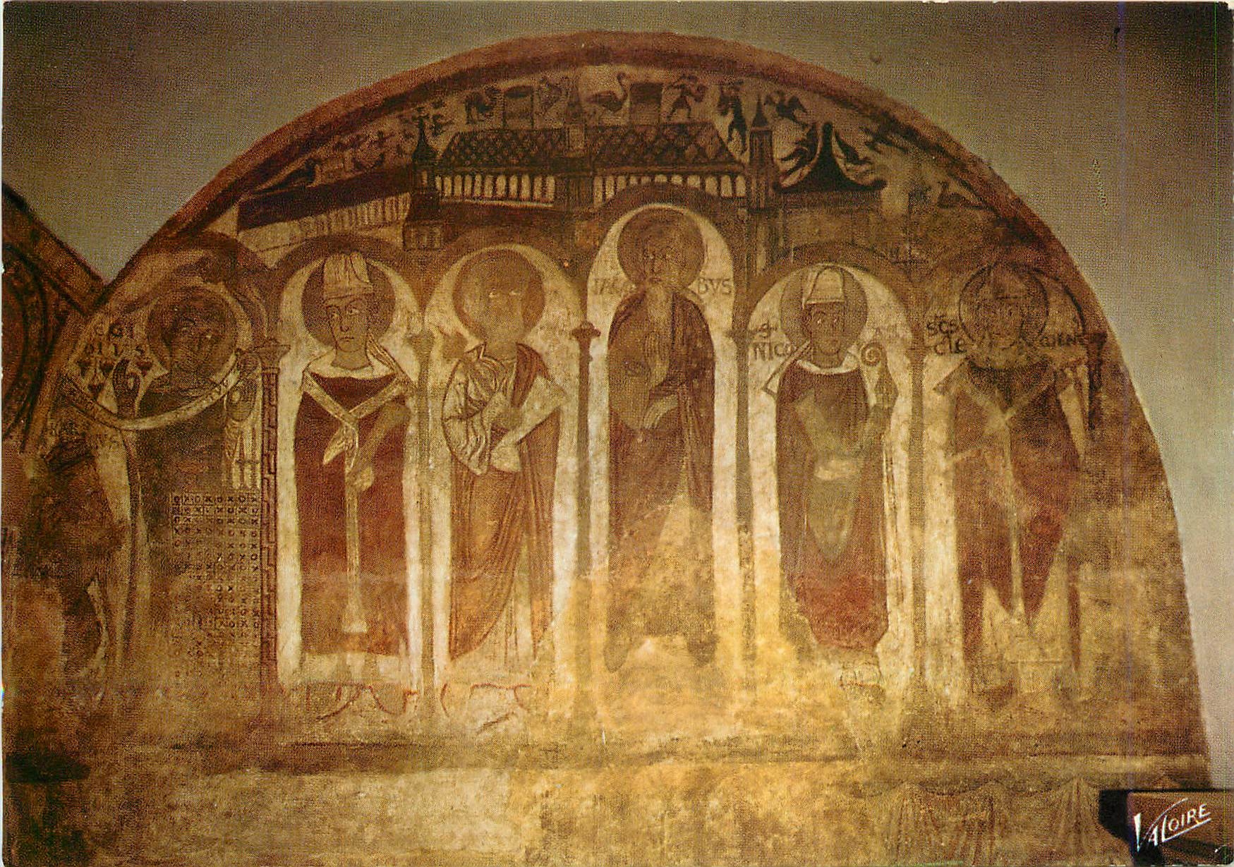 CPM Les Merveilles de Chartres Eure et Loir La crypte de la cathedrale fresque romane 