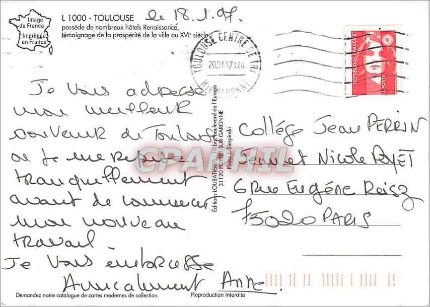 TOULOUSE — Treppenaufgang und Gärten — CPAPHIL — Rückseite
