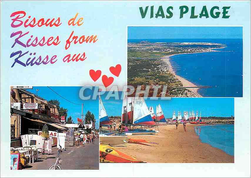 CPM Au bord de la Mediterranee Vias plage Herault 