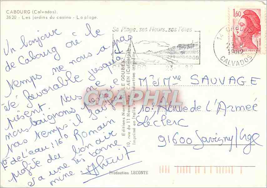 Cabourg — Vue panoramique — Éditeur Emy, n° de série non visible — Verso