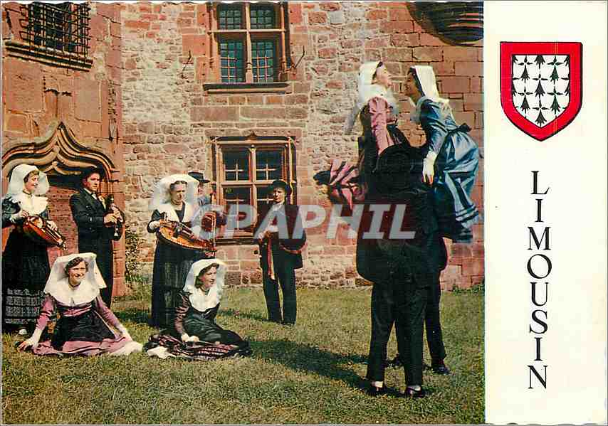 Limousin — Danse et musiciens en costume traditionnel — Éditeur : Collection Naturelle