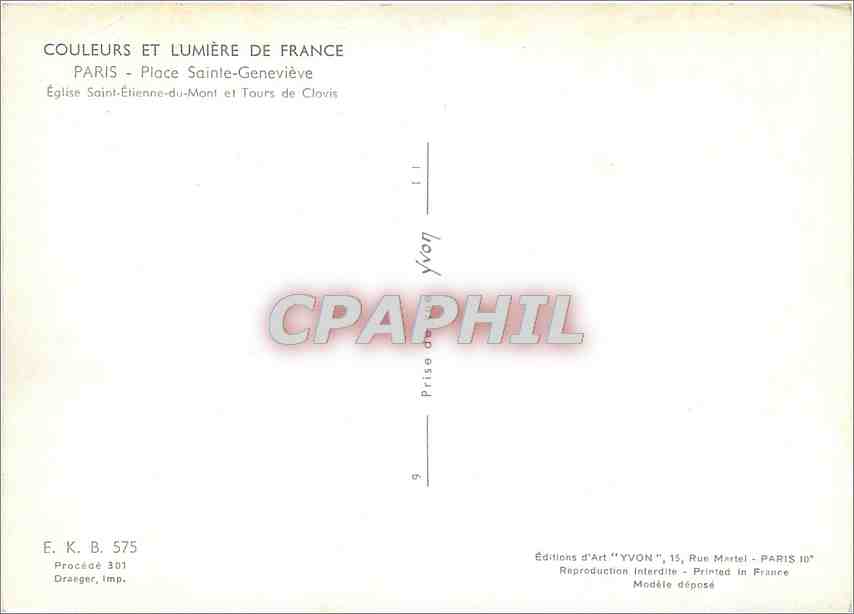 CPM Paris Place Sainte Genevieve Eglise Saint Etienne du Mont et Tours de Clovis  — Verso