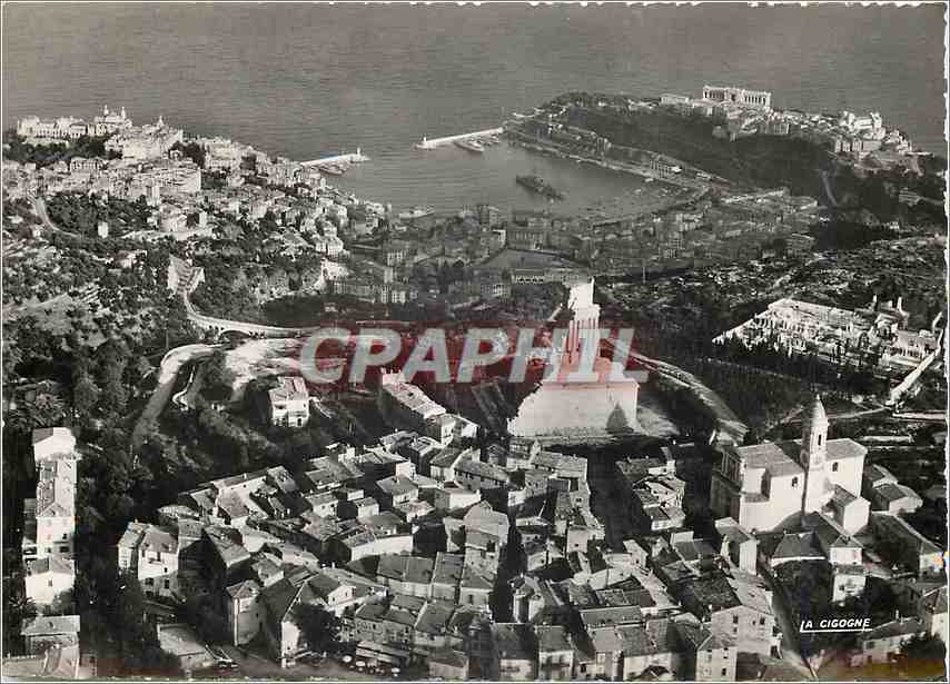 CPM En Avion sur La Principaute de Monaco Vue generale La Turbie