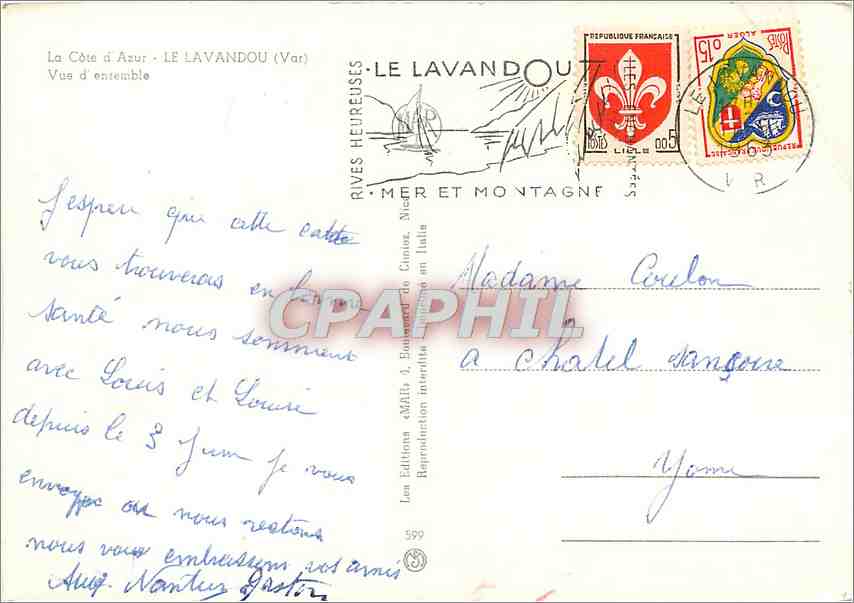 CPM La Cote d'Azur Le Lavandou Var Vue d'ensemble  — Verso