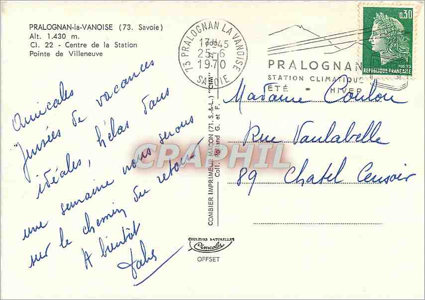 Pralognan-la-Vanoise — Centre de la Station — Combière Imprimeur — Reverso