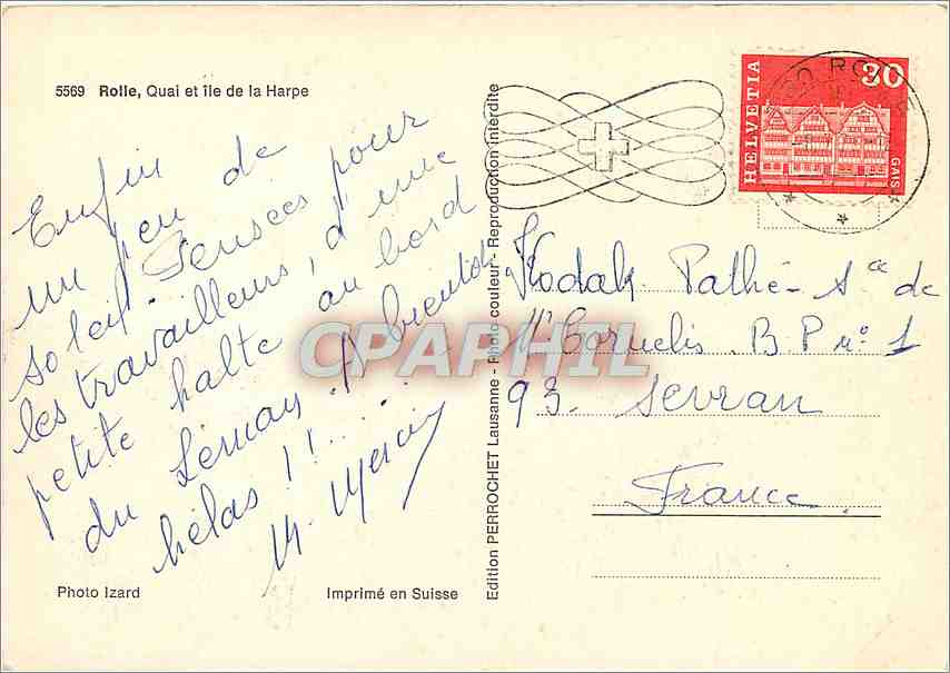 CPM Rolle Quao et ile de la Harpe  — Rückseite