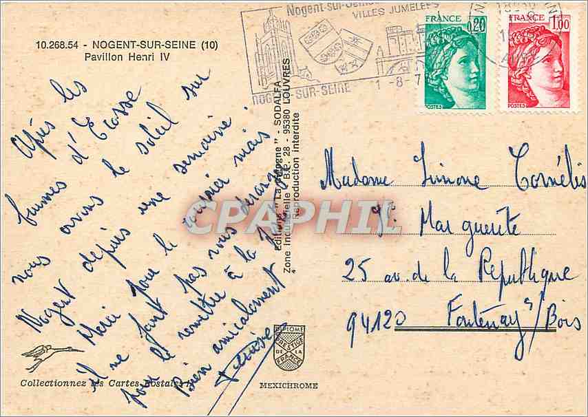 CPM Nogent sur Seine Pavillon Henri IV  — Back