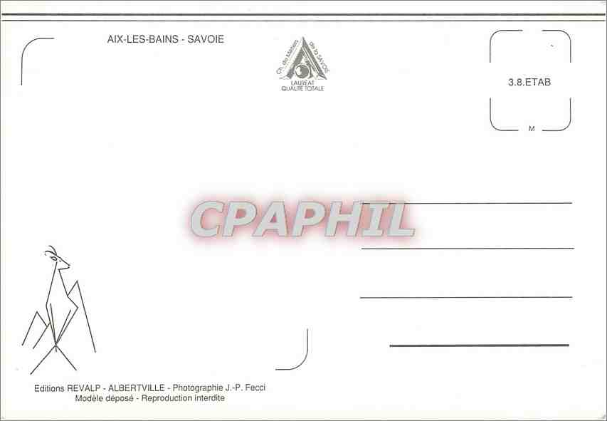 CPM Aix les Bains Savoie  — Rückseite