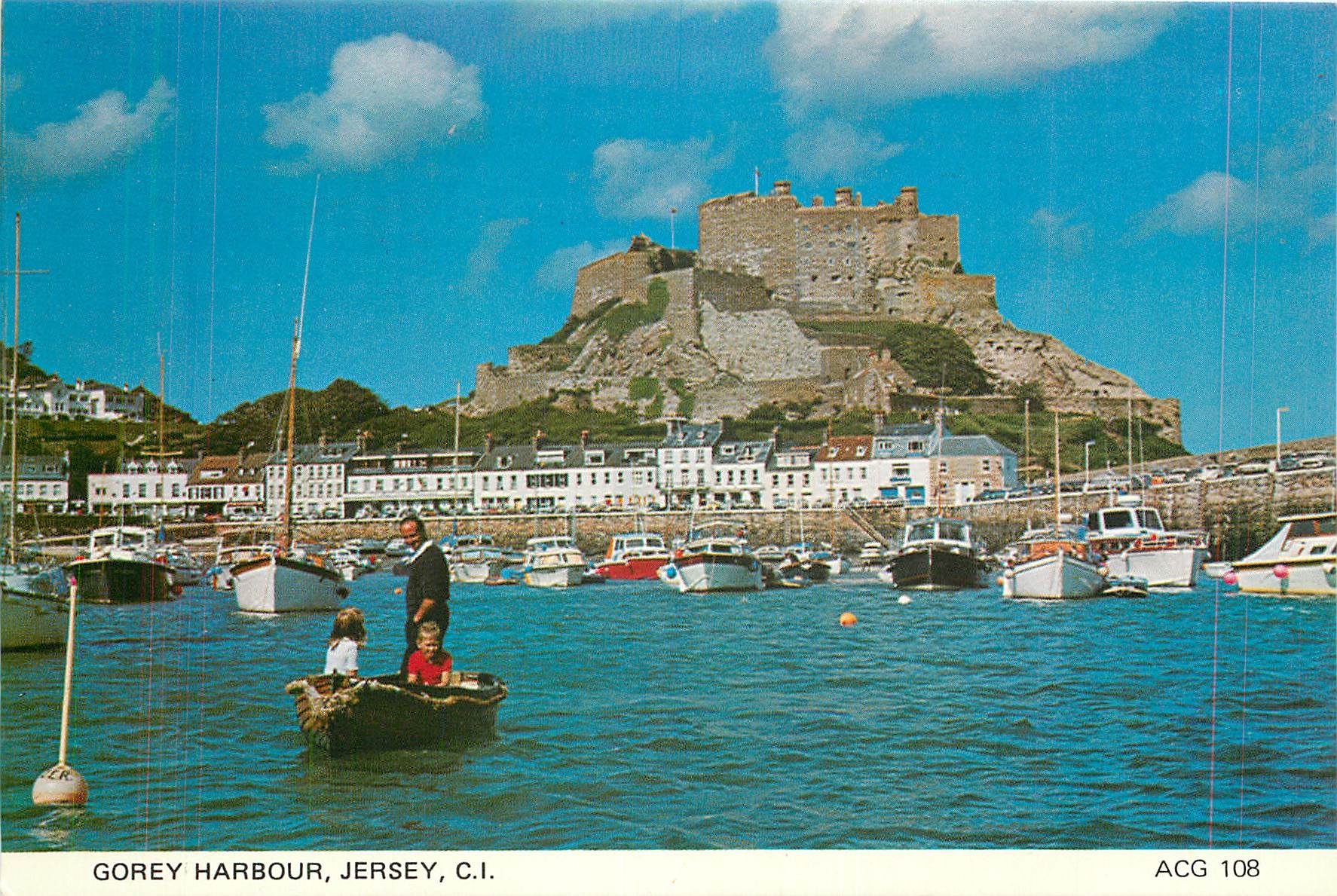 CPM Gorey Harbour and Mont Orgueil Castle Jersey 