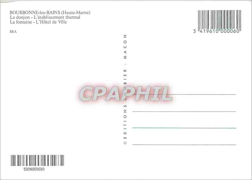 CPM Bourbonne les Bains Haute Marne Le donjon L'etablissement thermal  — Back