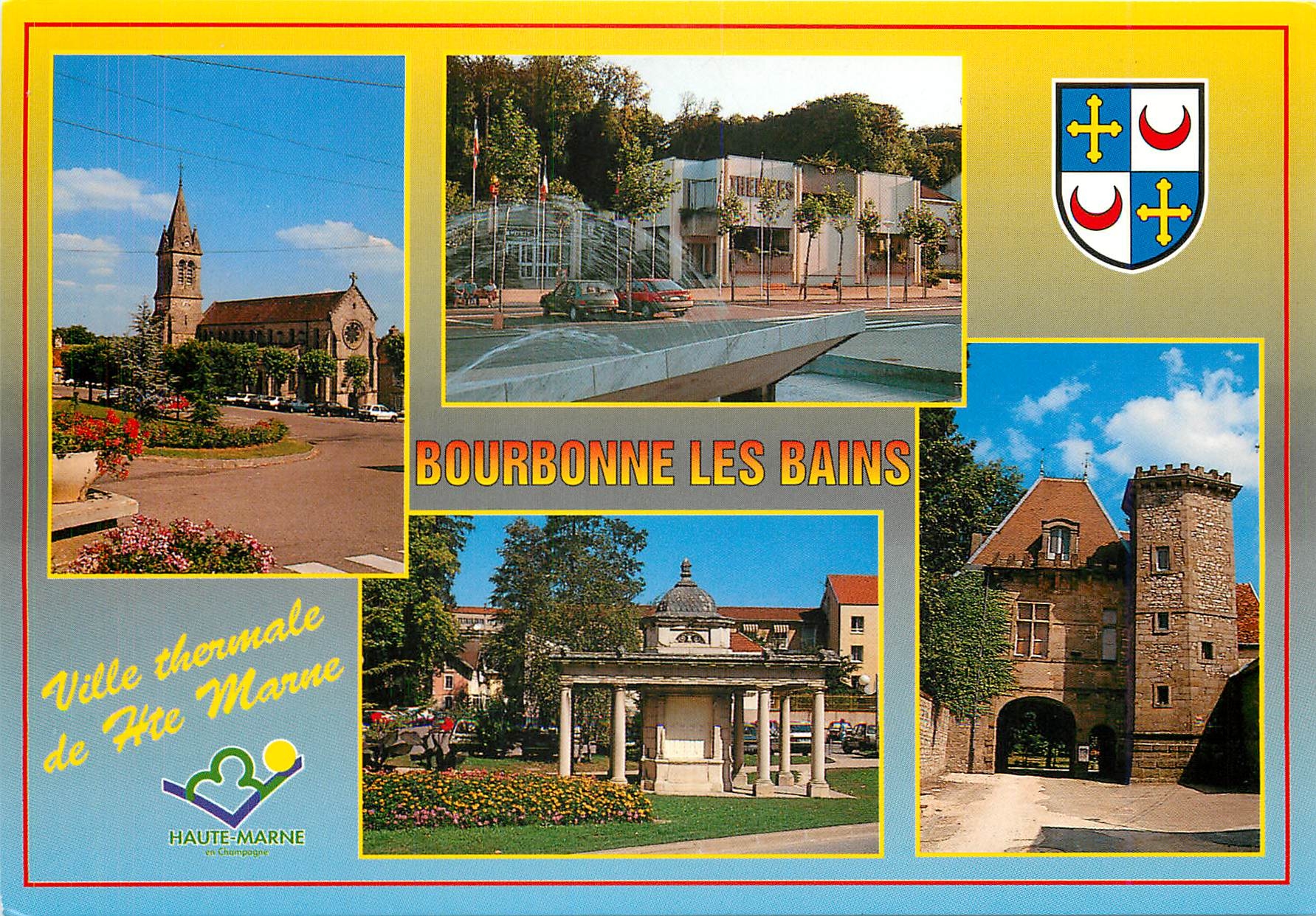 CPM Bourbonne les Bains Hte Marne Station tnermale Centre touristique Eglise romane 