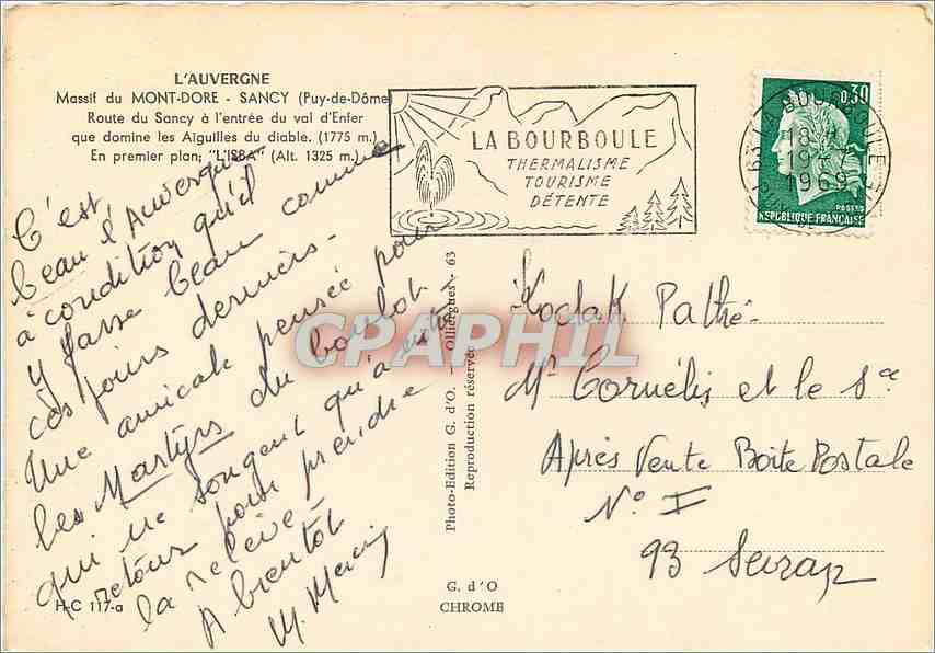 L'Isba — Massif du Mont-Dore — Éditeur G. d'O, n° HC 117-a — Verso