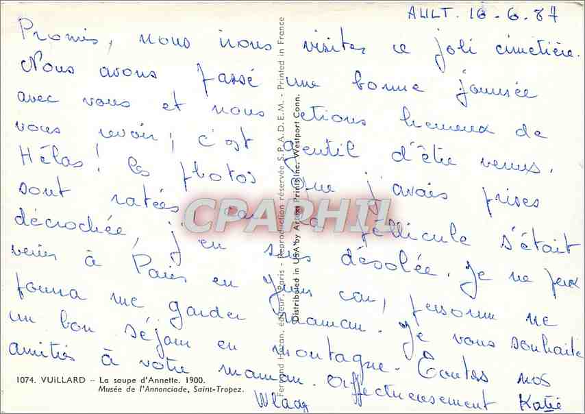 CPM Vuillard La soupe d'Annette Musee de l'Annonciade Saint Tropez  — Rückseite