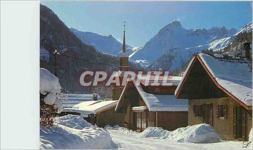 Les Contamines-Montjoie — vue depuis la station, avec le Col du Bonhomme et l'Aiguille de la Pennaz — éditeur ALP COLOR