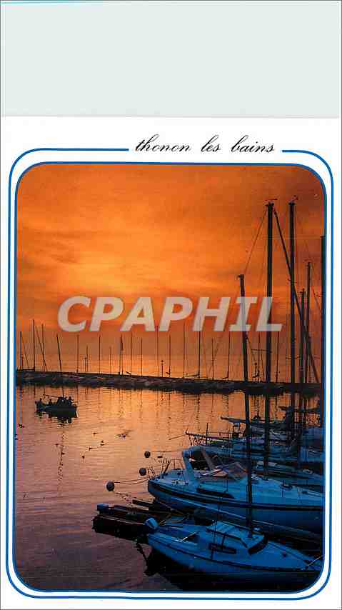 CPM Thonon les Bains Hte Savoie A l'heure ou le crepuscule descend sur le port 