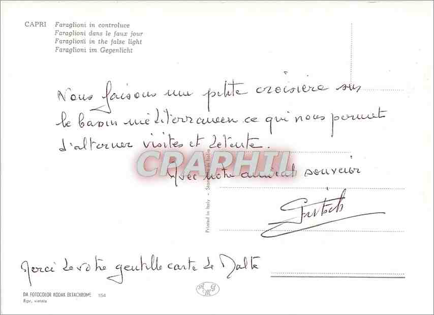 CPM Capri Faraglioni dans le faux jour  — Rückseite