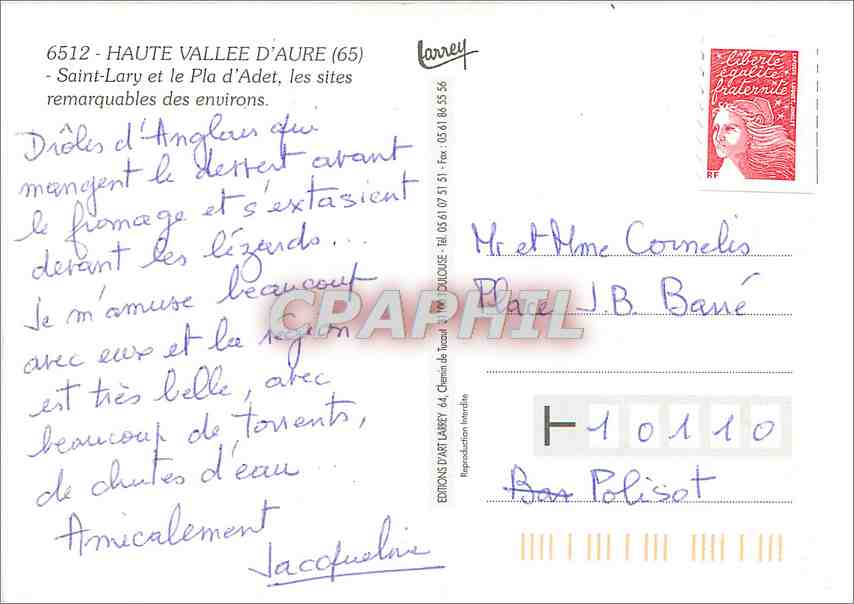 Saint-Lary — Vallée d'Aure — Éditions d'Art Lary — Rückseite