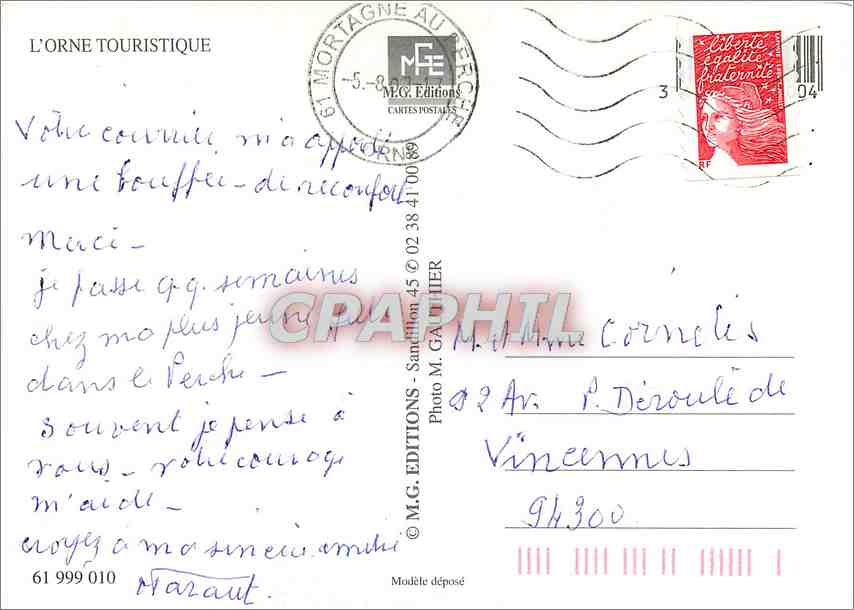 CPM L'Orne Touristique Argentan Mortagne Sees St Ceneri Alencon  — Rückseite