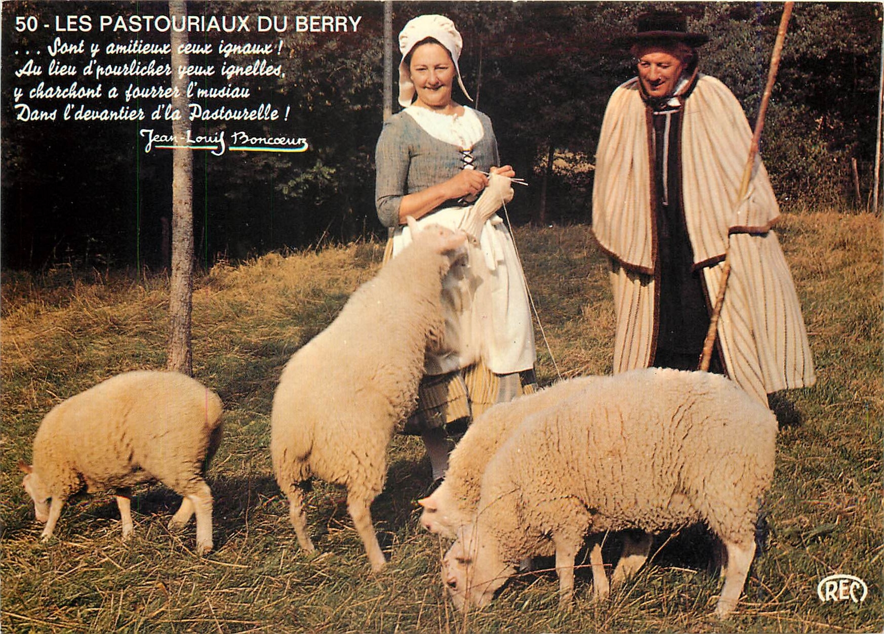 CPM En Berry Les Pastouriaux Cliche realise avec le concours du groupe folklorique 