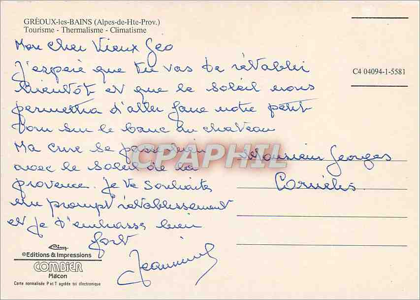 CPM Greoux les Bains Alpes de Hte Prov Touristime  — Rückseite
