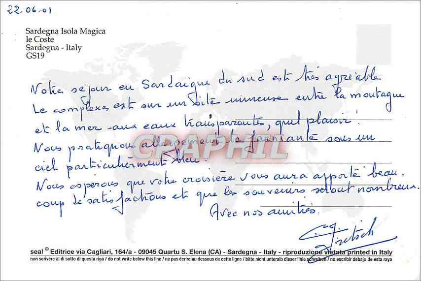 CPM Sardegna Isola Magica le Coste Sardegna Italy  — Rückseite
