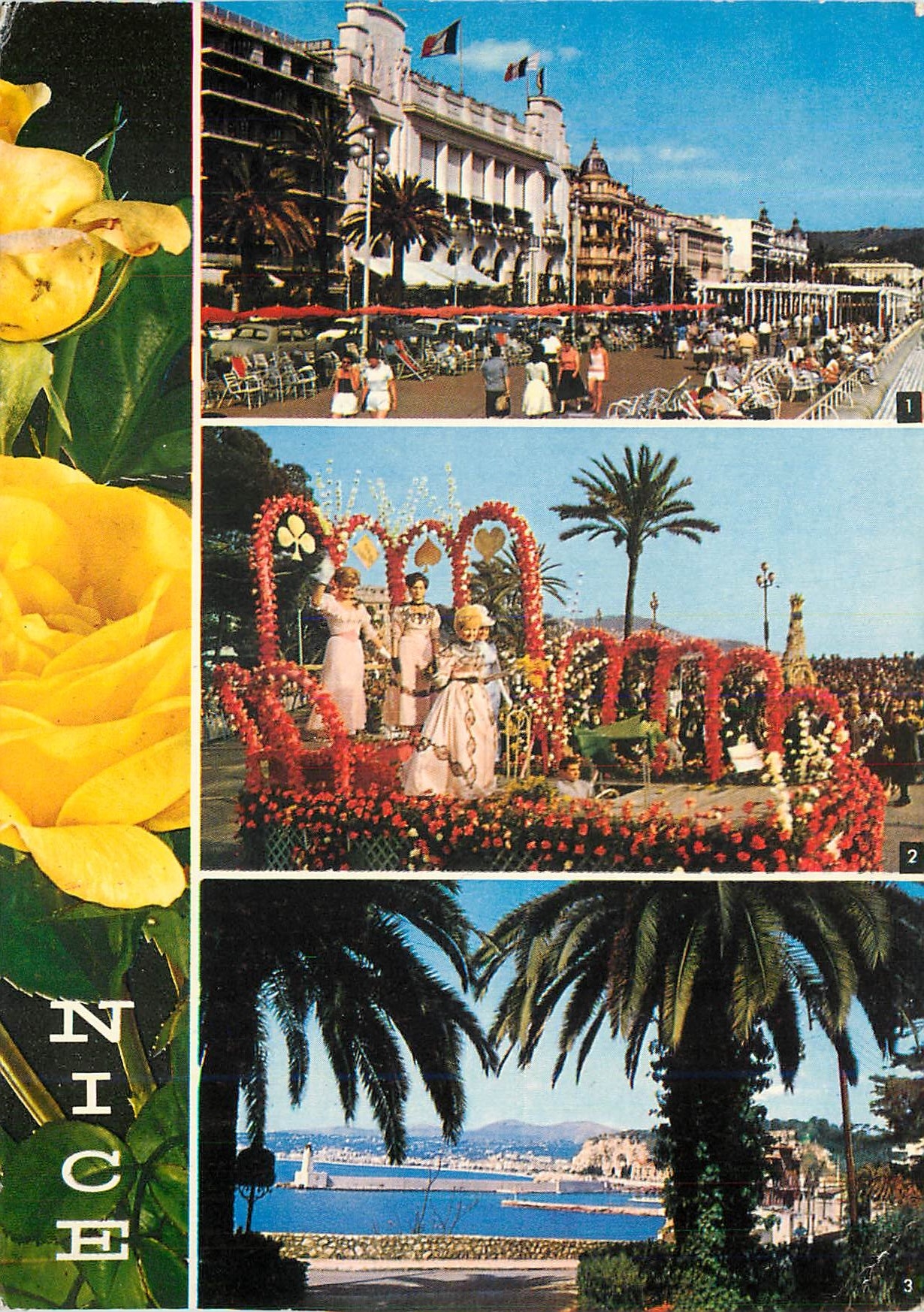 CPM La Cote d'Azur Nice La Promenade des Anglais Bataille de fleurs L'entree du Port 