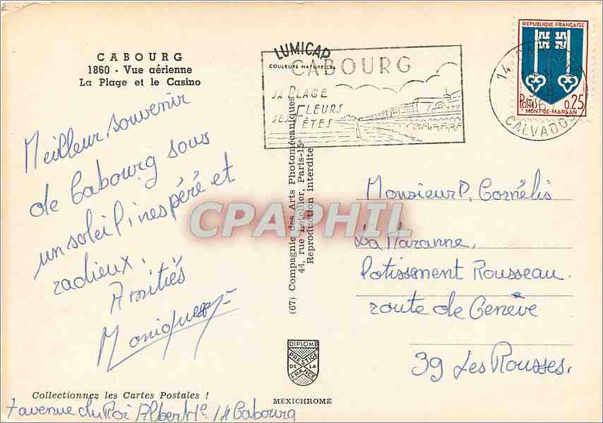Cabourg — Vue aérienne La Plage et le Casino — Lumicad — Rückseite